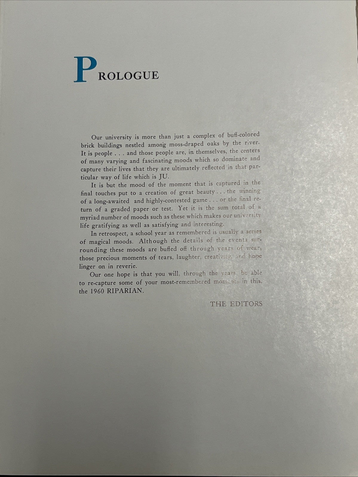 The 1960 Riparian Volume XI Jacksonville Florida Yearbook