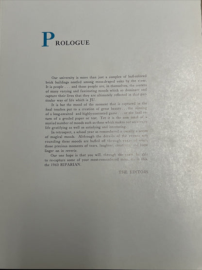 The 1960 Riparian Volume XI Jacksonville Florida Yearbook