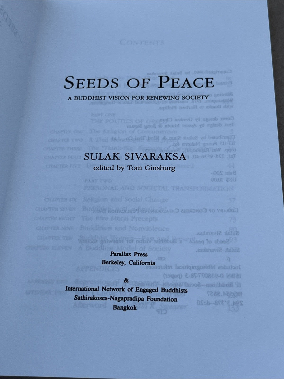 SEEDS OF PEACE: A BUDDHIST VISION FOR RENEWING SOCIETY By Sulak Sivaraksa