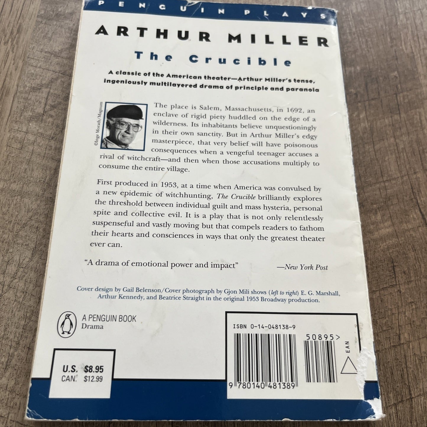 Arthur Miller The Crucible Penguin Plays Soft paper Back Book