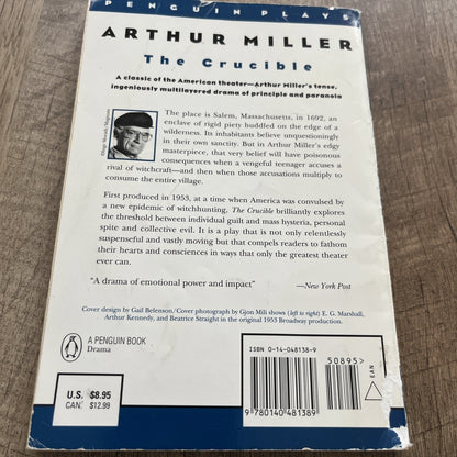 Arthur Miller The Crucible Penguin Plays Soft paper Back Book