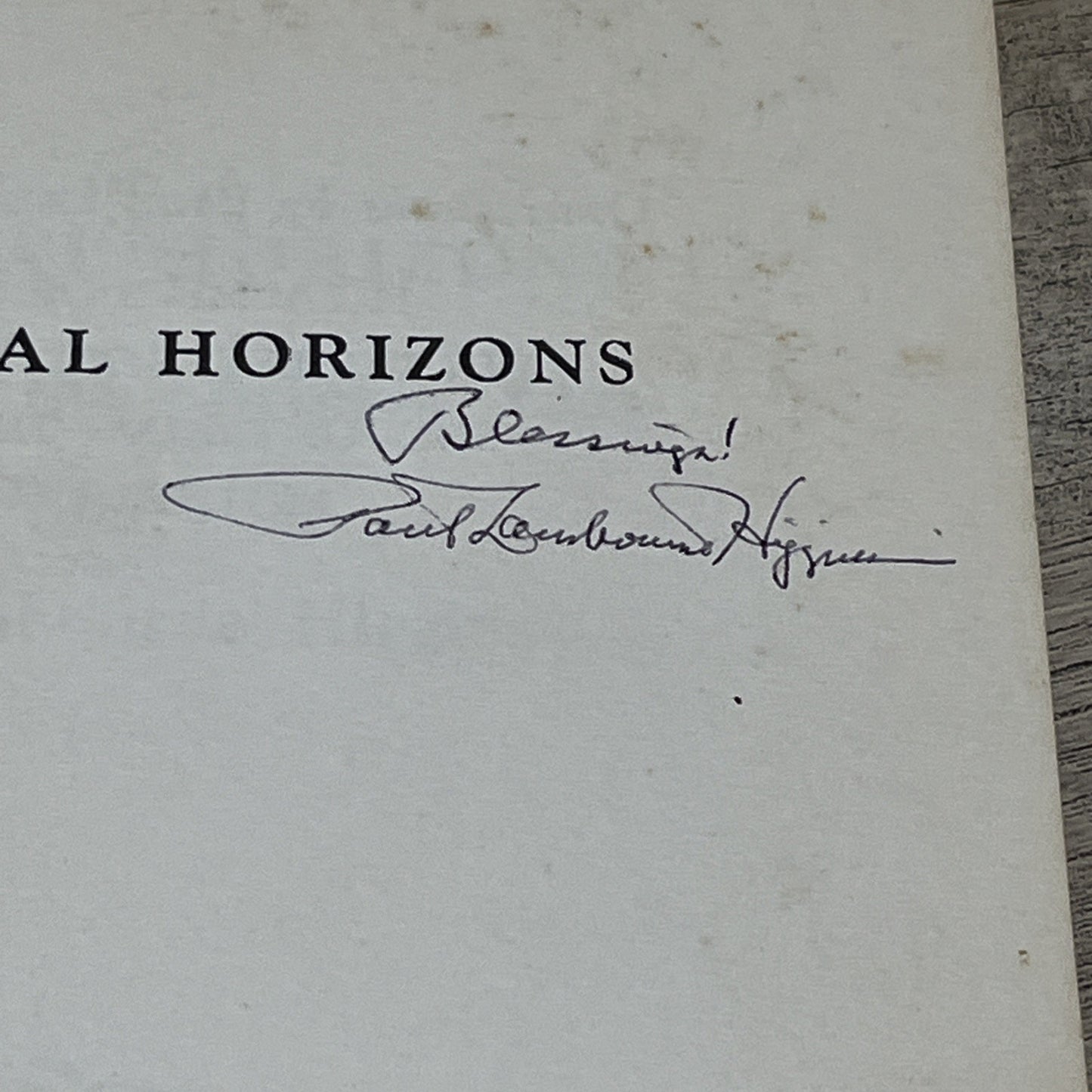 Paul Lambourne Higgins Spiritual Horizons Signed Copy RARE BOOK 1973