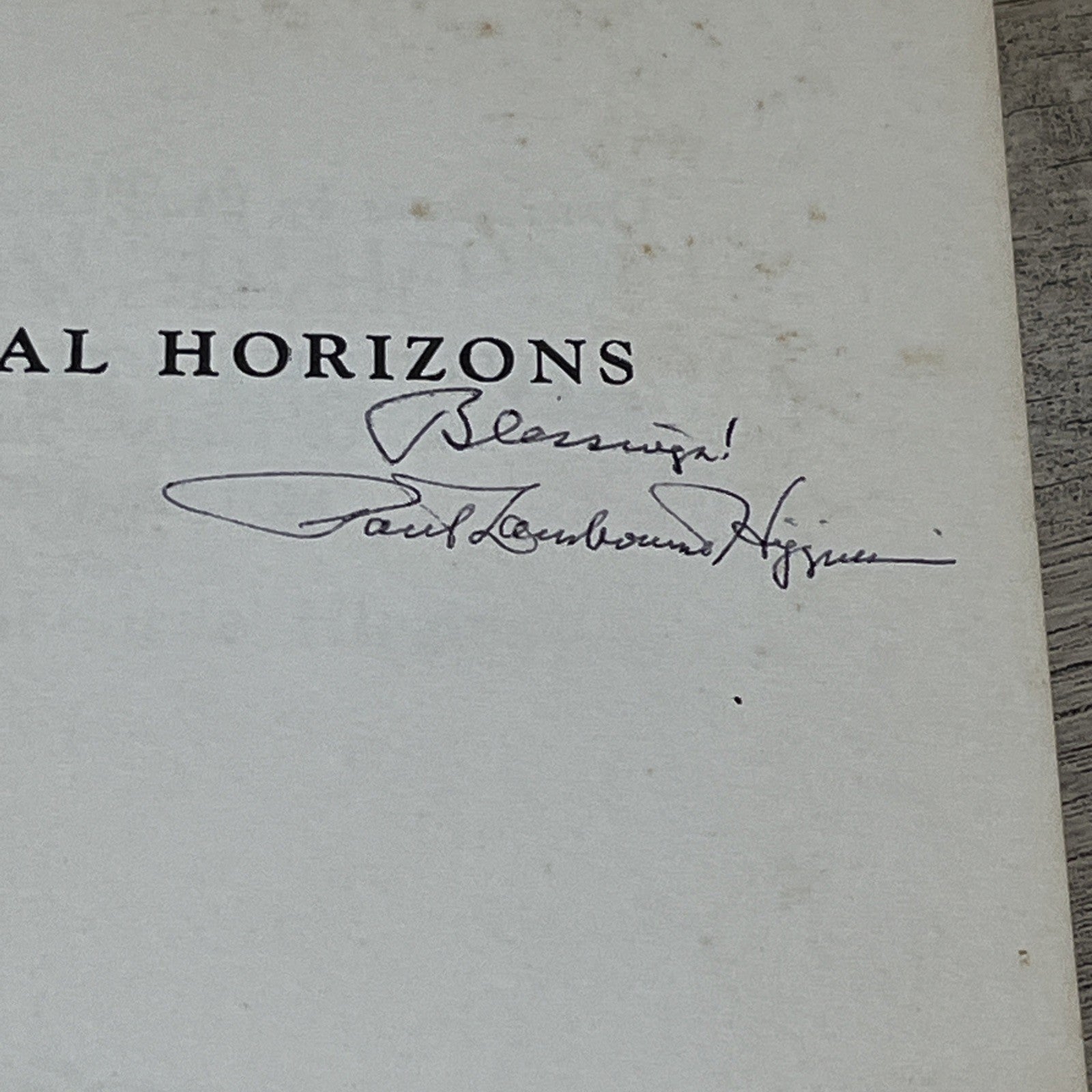 Paul Lambourne Higgins Spiritual Horizons Signed Copy RARE BOOK 1973