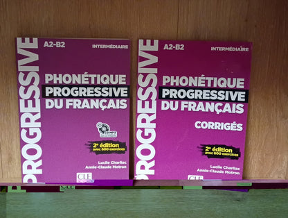 Lucile Charliac Phonetique progressive du francais: Niveau (No CD)  Lot Of 2 