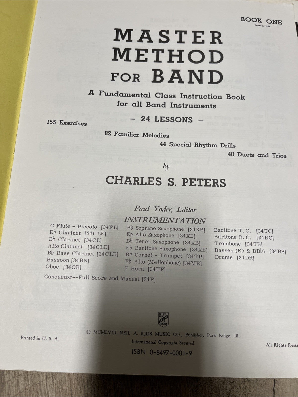 First Division Band Method & Master Method for Band Book One  C-Flute