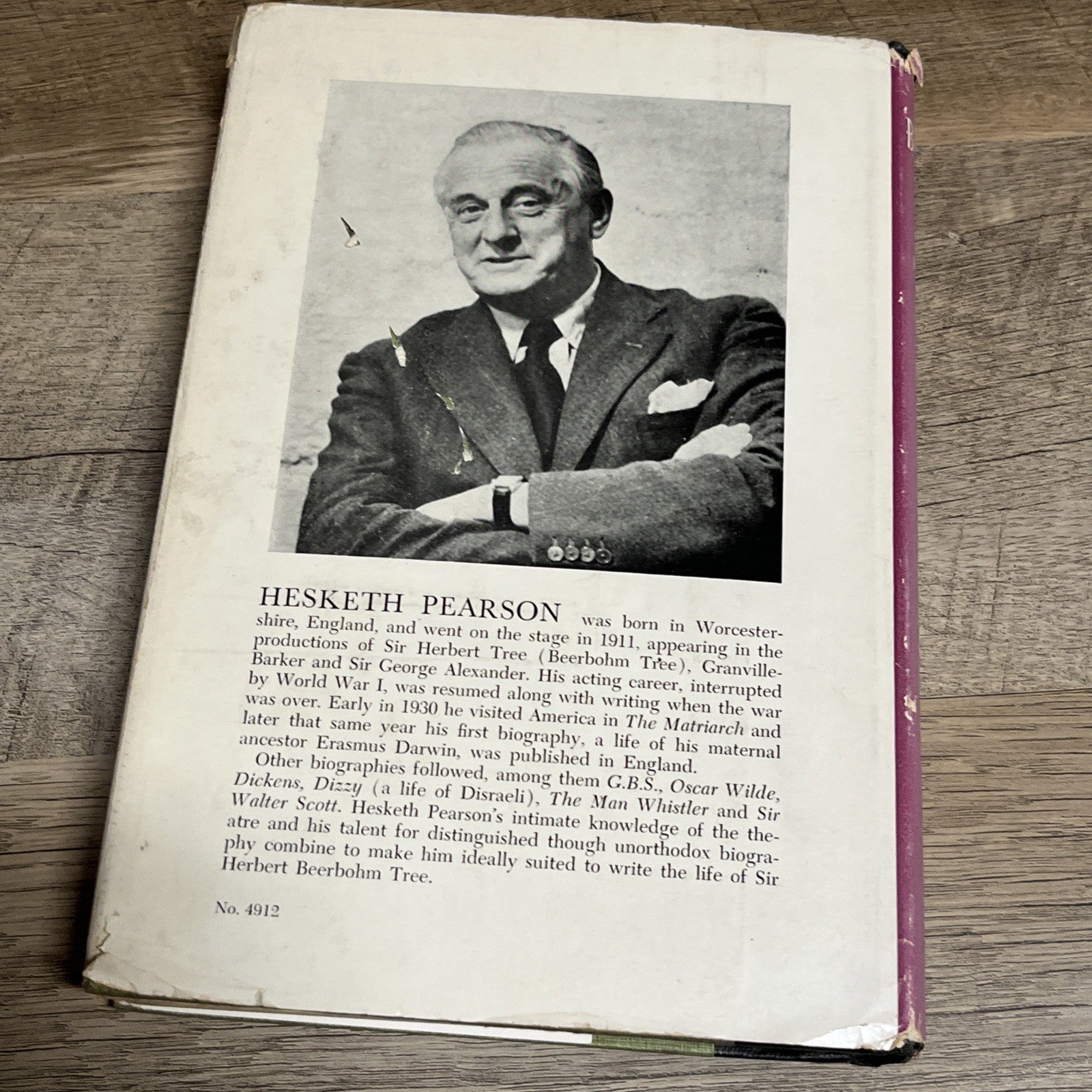 Beerbohm Tree: His Life and Laughter 1st Edition by Hesketh Pearson 1956