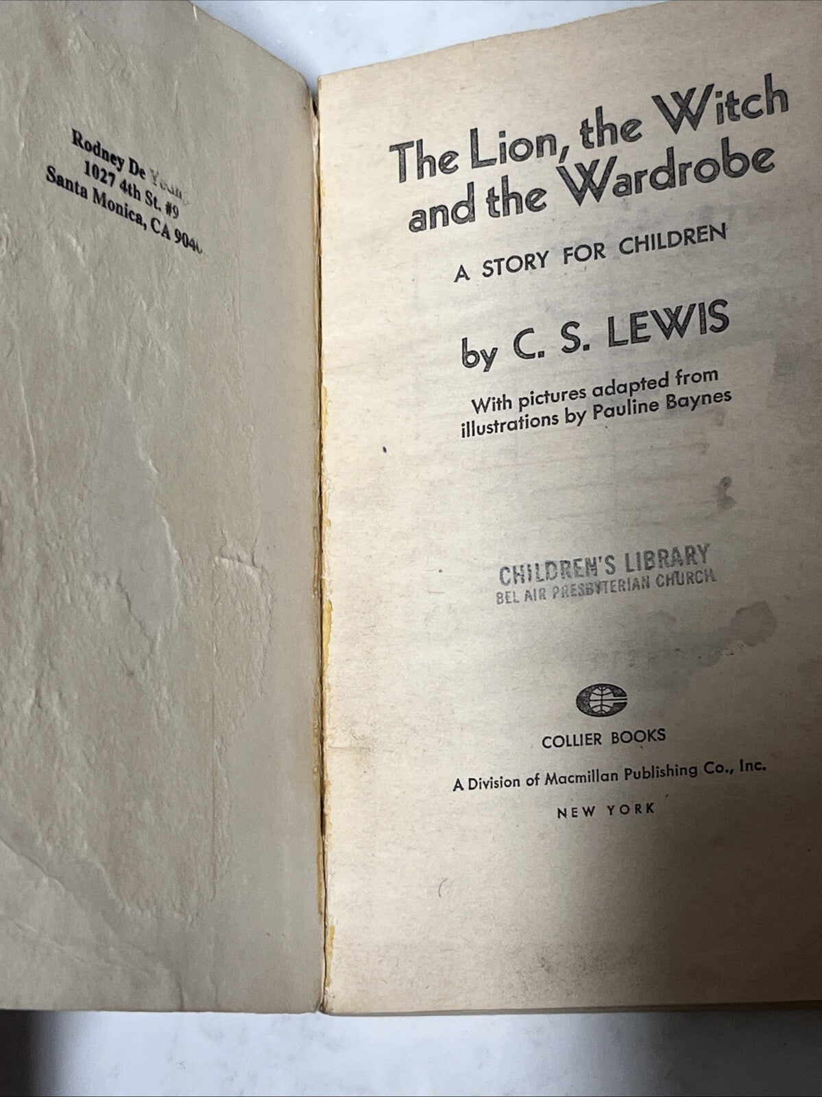 The Chronicles of Narnia Book CS Lewis 1, 2, 3, 5, & 6 Collier Books 1970s