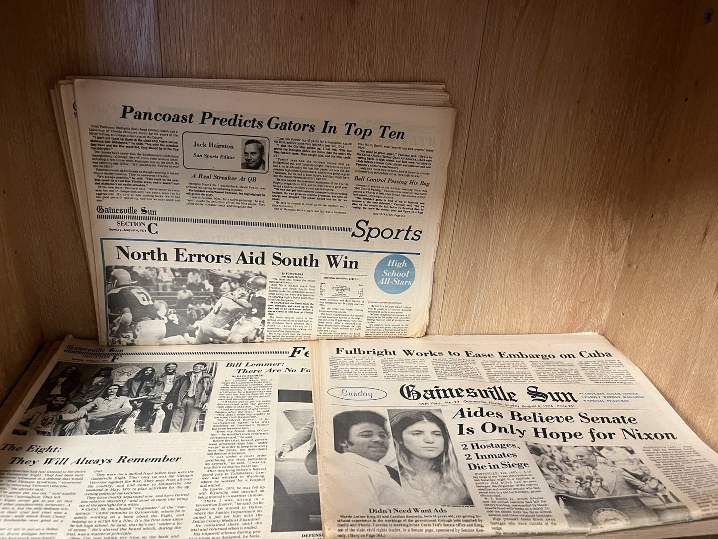 LOT OF 6 1974 WATER GATE SCANDALS NIXON RESIGNED, , FORD BECOMES PRESIDENT