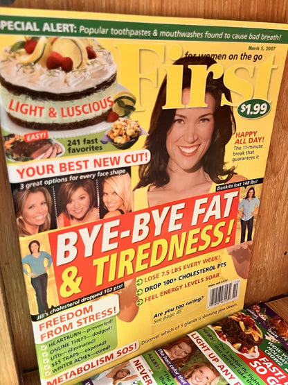 First for Women Magazine On the go Lot of 8  Issue -The Cab That Melt Fat