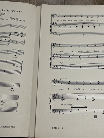 I Shall Not Pass Again This Way By Stanley S. Effinger 1924 Low Voice Music