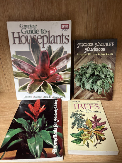 Lot of 4 Books on Indoor Gardening & House Plants The Herb Book, Trees Identity