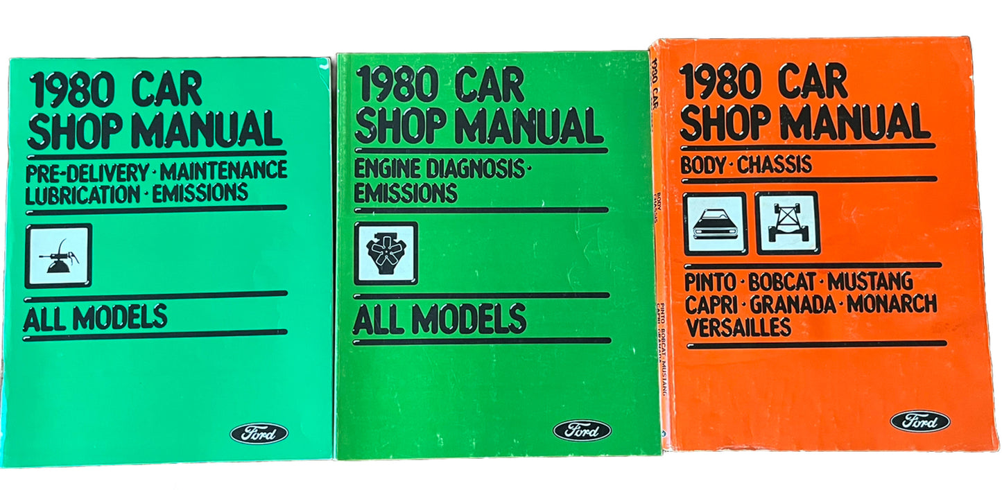 ford manual : 1980 ford car Service Shop Manual Lot of 3