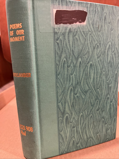 Poems Of Our Moment Edited by John Hollander 1969 Hardcover Ex Lib