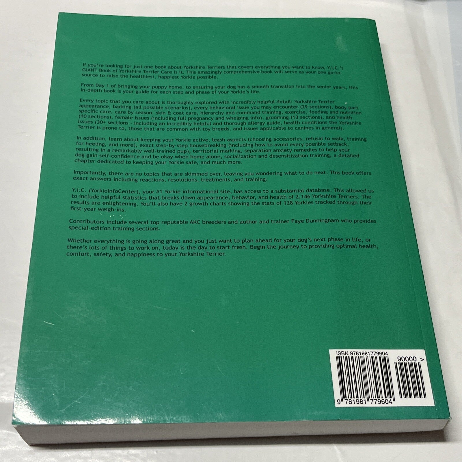 Y.I.C.'S GIANT BOOK OF YORKSHIRE TERRIER CARE By Y.i.c. **BRAND NEW**