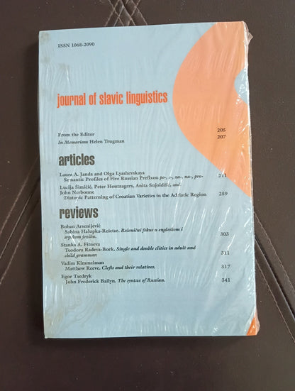 Journal of Slavic Linguistics  Society **NEW**