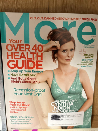 4 Pc MORE MAGAZINE, HELEN MIRREN, CYNTHIA NIXON, DANA DELANY, KAREN ALLEN 2008