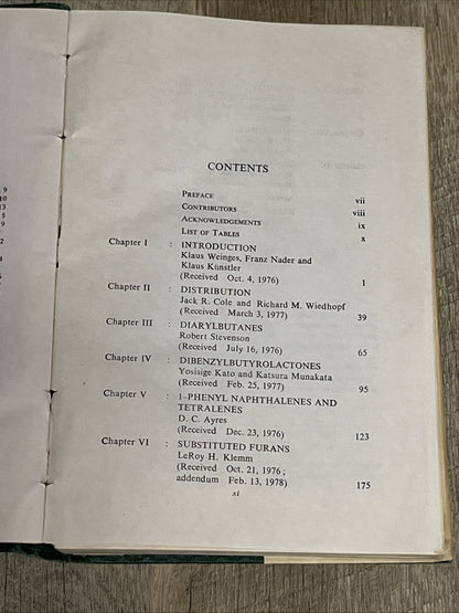 CHEMISTRY OF LIGNANS ANDHRA UNIVERSITY PRESS WALTAIR 1978 Ed In Chief C.B. S RAO