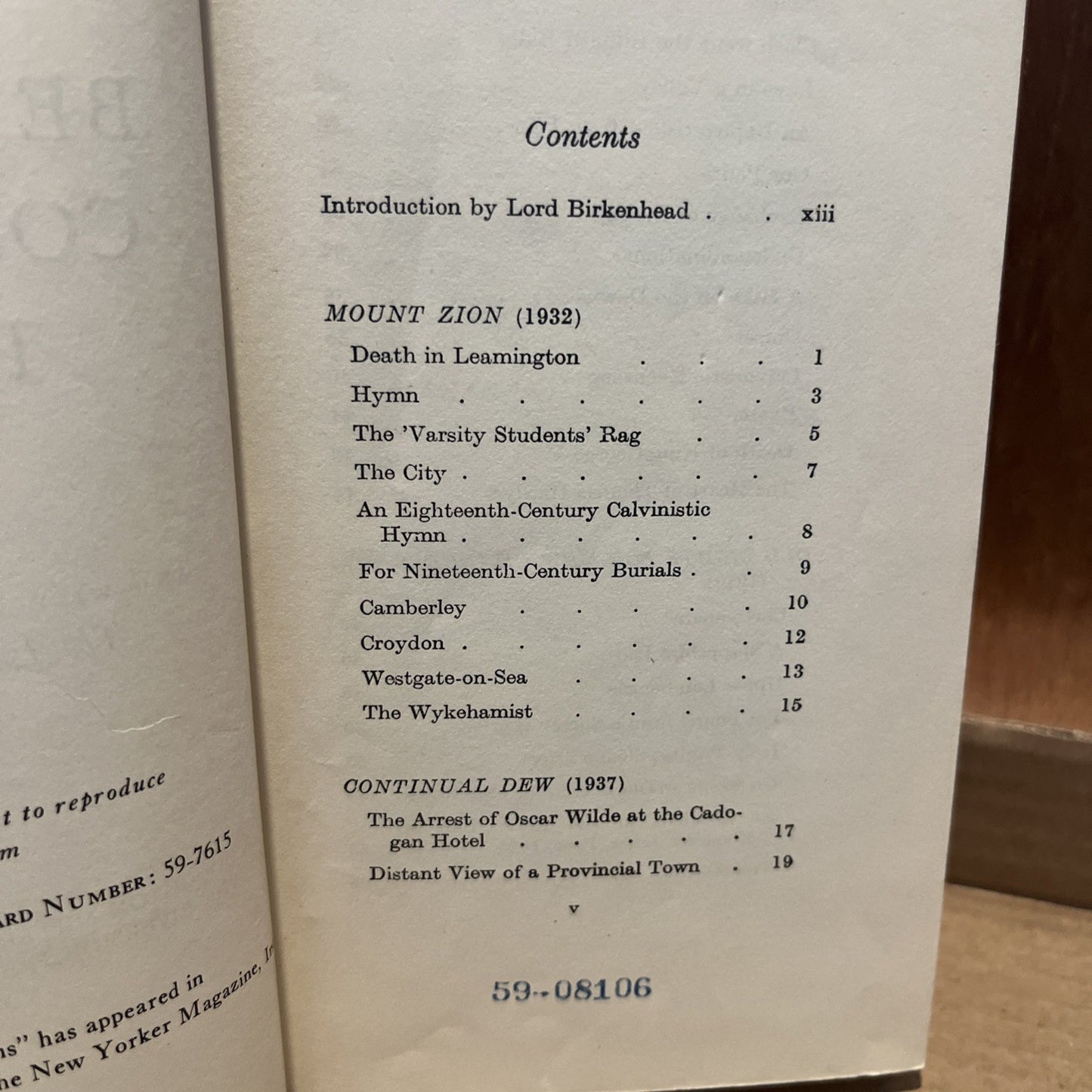 John Betjeman's Collected Poems / 1st Edition 1959