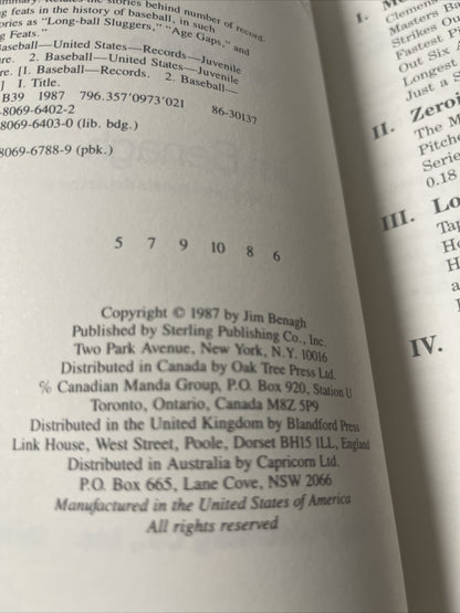 Baseball : The Startling Stories Behind the Records by Jim Benagh (1987)