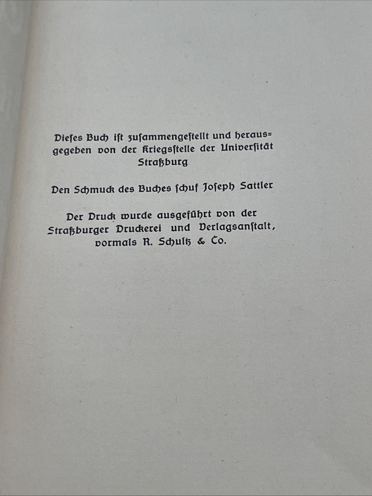Ostergruss der Kaiser Wilhelms Universität  Strassburg an ihre Studenten im 1917