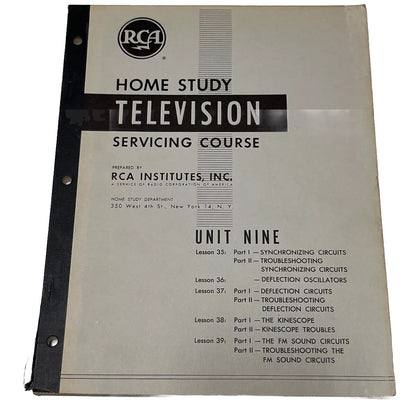 RCA Home Study Television Servicing Course, Unit Nine  (1952)