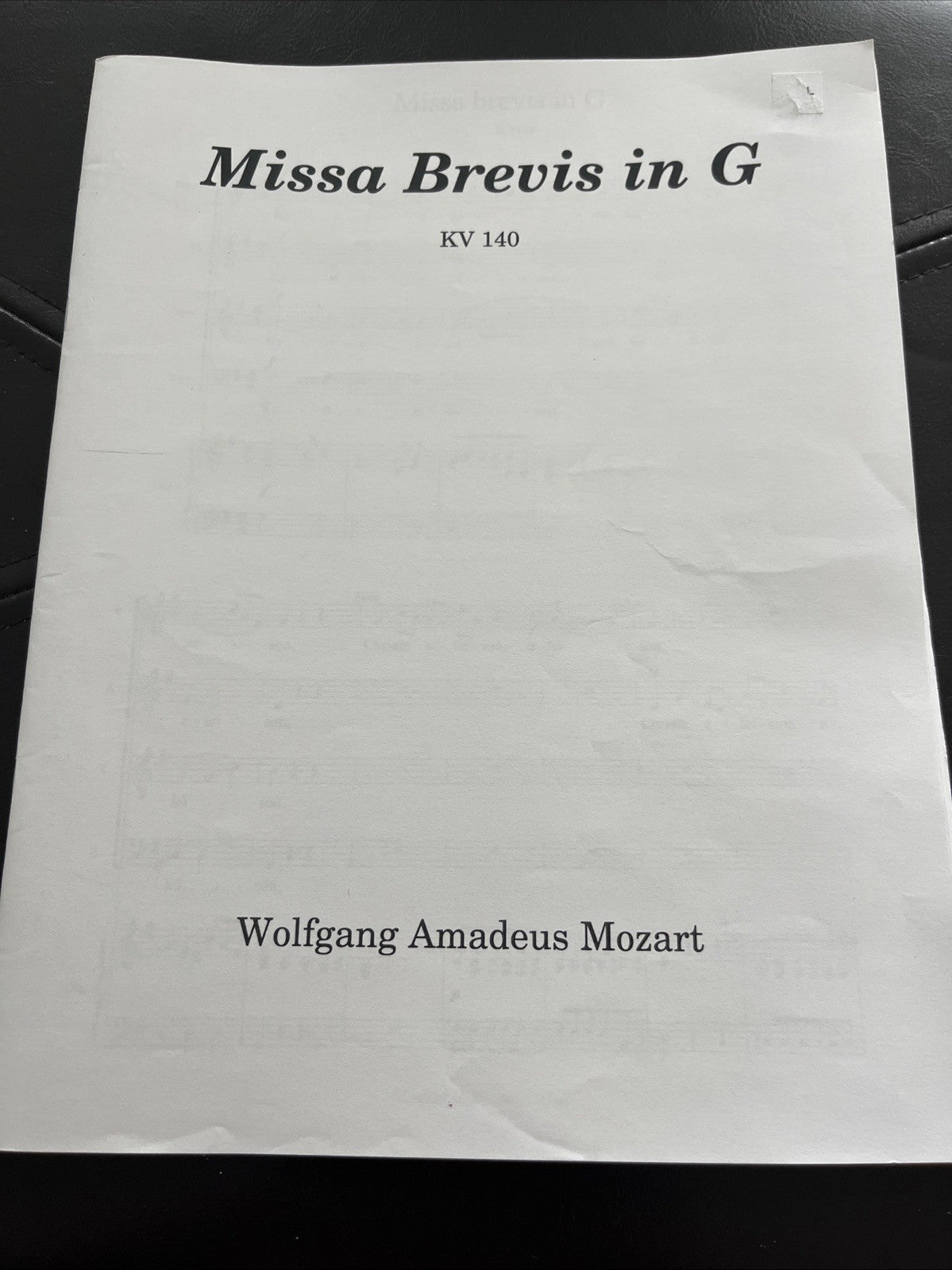 Messe Breve in G Major - KV 140 Wolfgang Amadeus Mozart Music Score-sheet