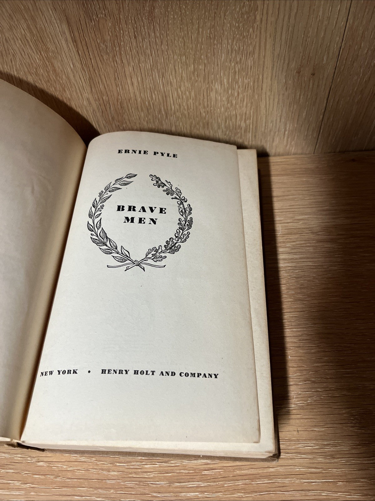 Brave Men First Edition 1st Printing ERNIE PYLE 1944 Wartime HC No DJ Holt Book