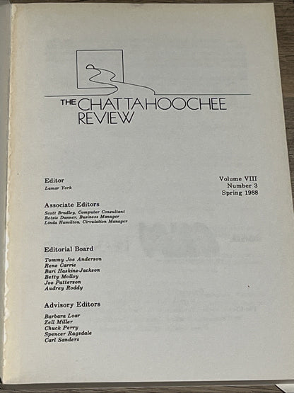 Lamar YORK Chattahoochee Review Volume VIII 8 Number 3 Summer 1988 1st Edition