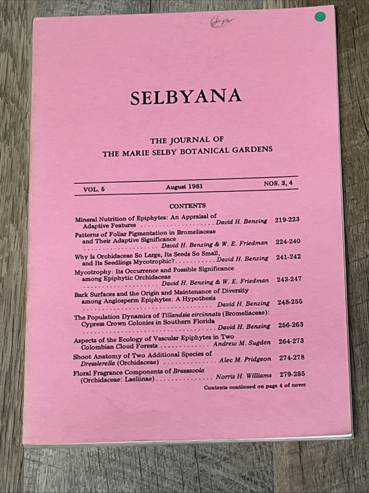 Marie Selby Botanical Gardens SELBYANA Lot of 11  The Journal  ( 1970s/80s)