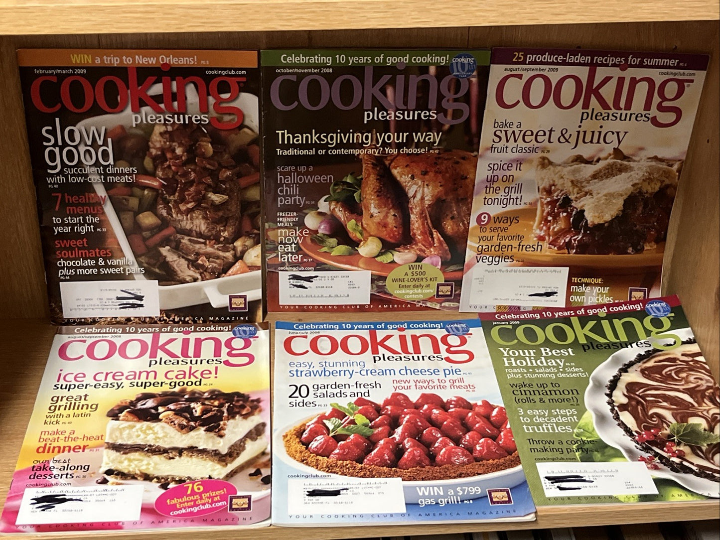 Cooking Pleasures Magazines 6 In Sets 2008/2009 Recipe Cooking Book