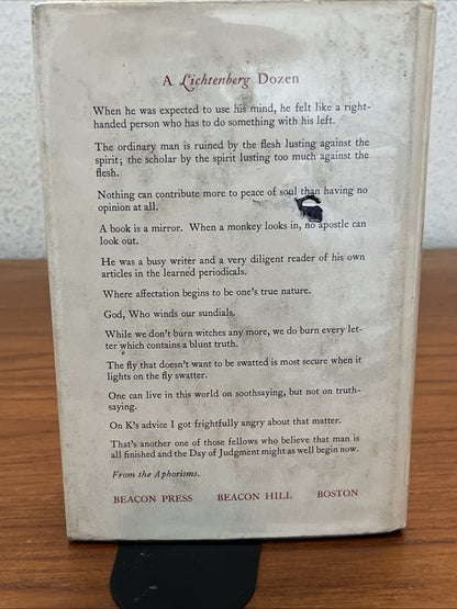 THE LICHTENBERG READER: SELECTED WRITINGS OF GEORG CHRISTOPH LICHTENBERG (1959)