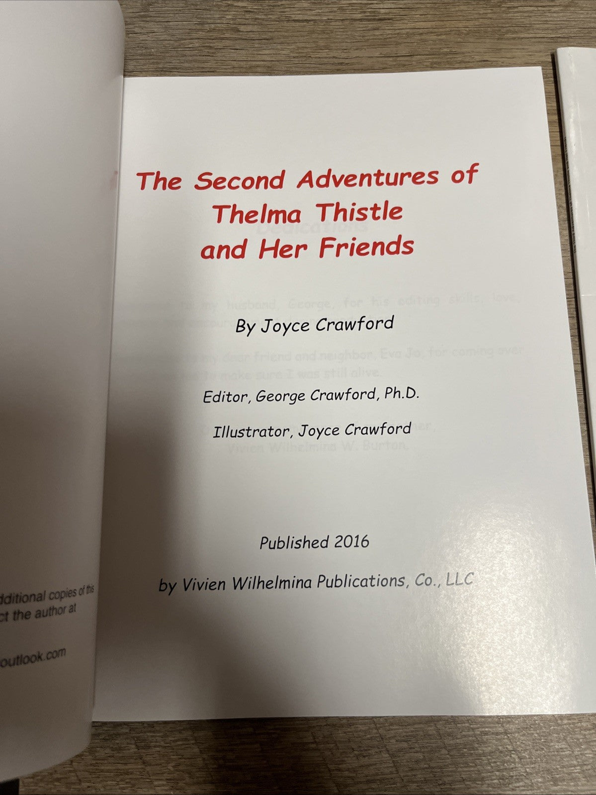 The Second & Third Adventures of Thelma Thistle and Her Friends Joyce Crawford