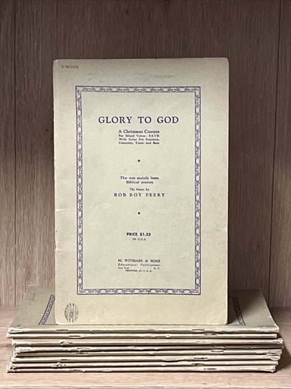 Lot Of 9 Glory To God ; A Christmas Cantata For Mixed Voices, SATB..M.Sheet 1931