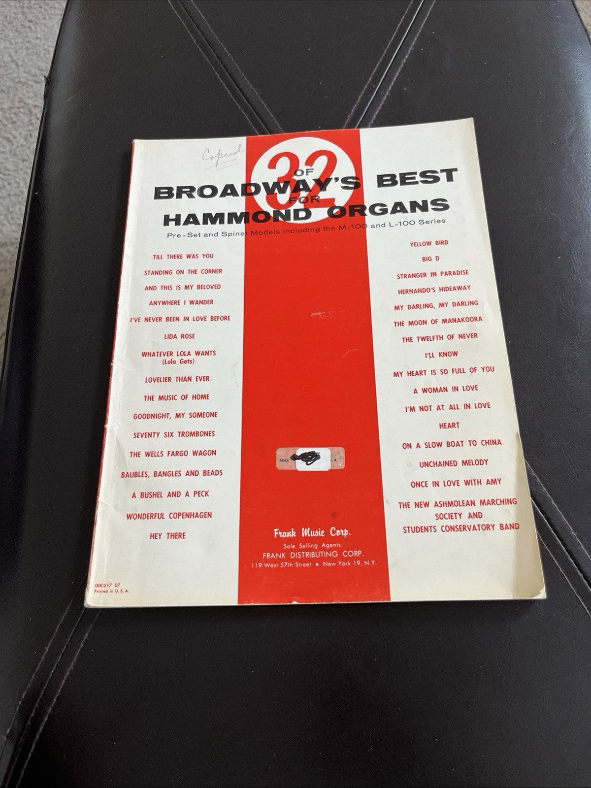 32 Of Broadways Best Sheet Music Hammond Organs Vintage 555