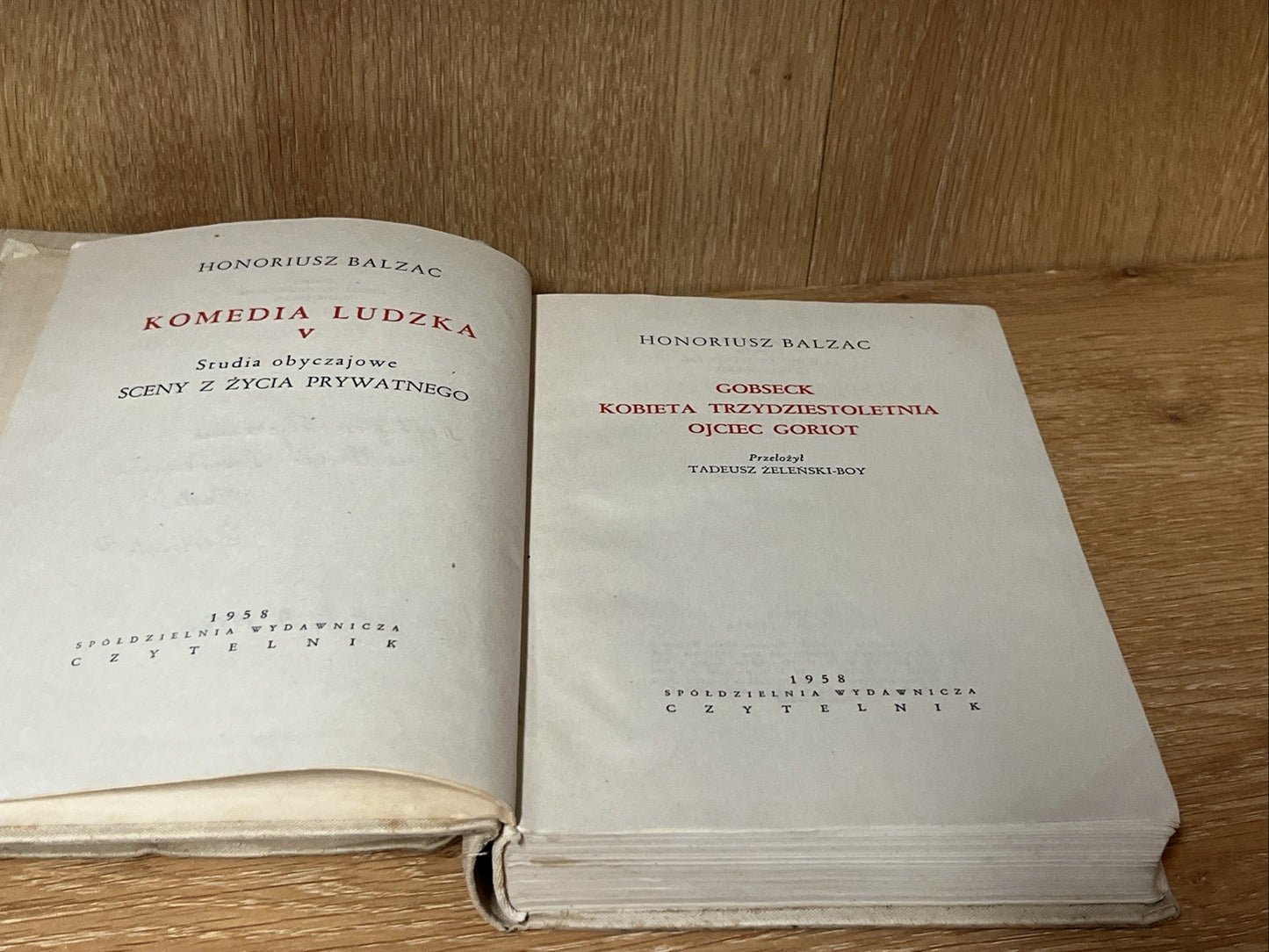 GOBSECK and Piotrusia Honoriusz Balzac Komedia Ludzka  Volume V and VIII
