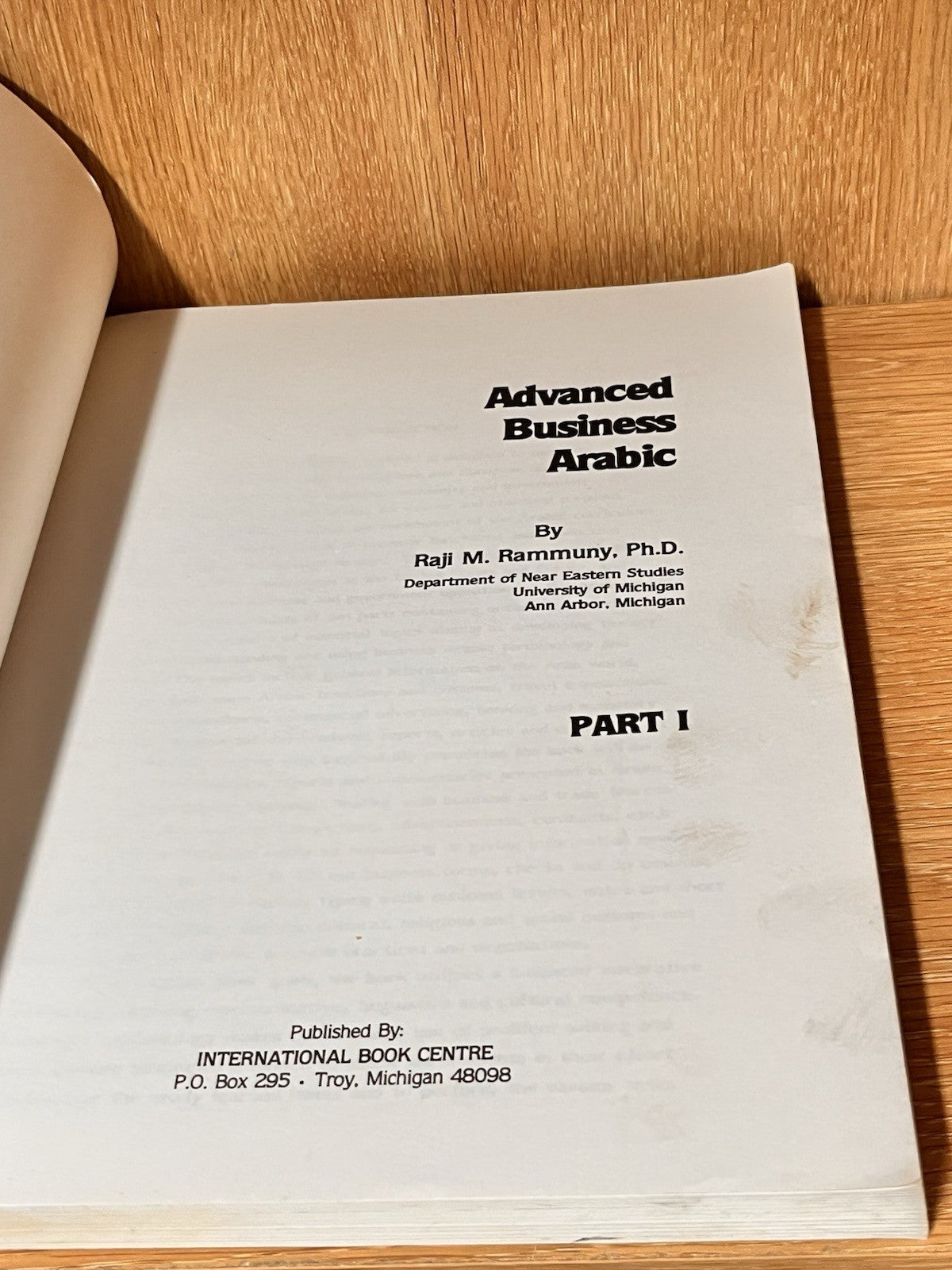 ADVANCED BUSINESS ARABIC Part 1 By Raji Rammuny