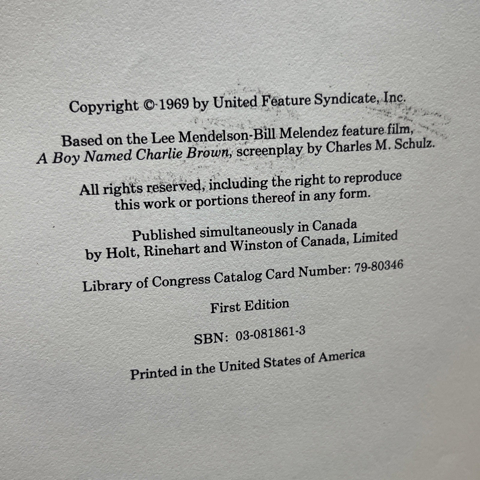 A Boy Named Charlie Brown by Charles M. Schulz 1969 Hardcover
