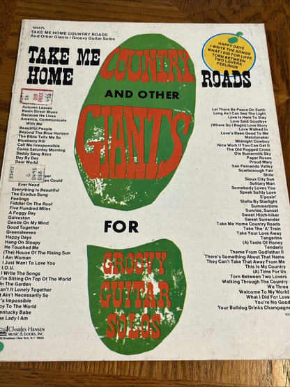 Country Giants Groovy Guitar Solos Music Book Take Me Home Country Roads Vintage