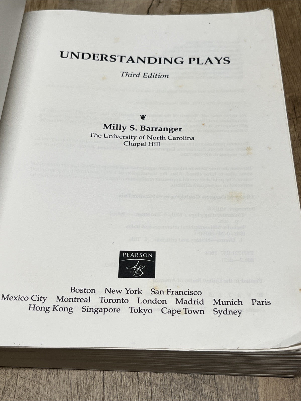Understanding Plays - Paperback, by Barranger Milly S. - Acceptable