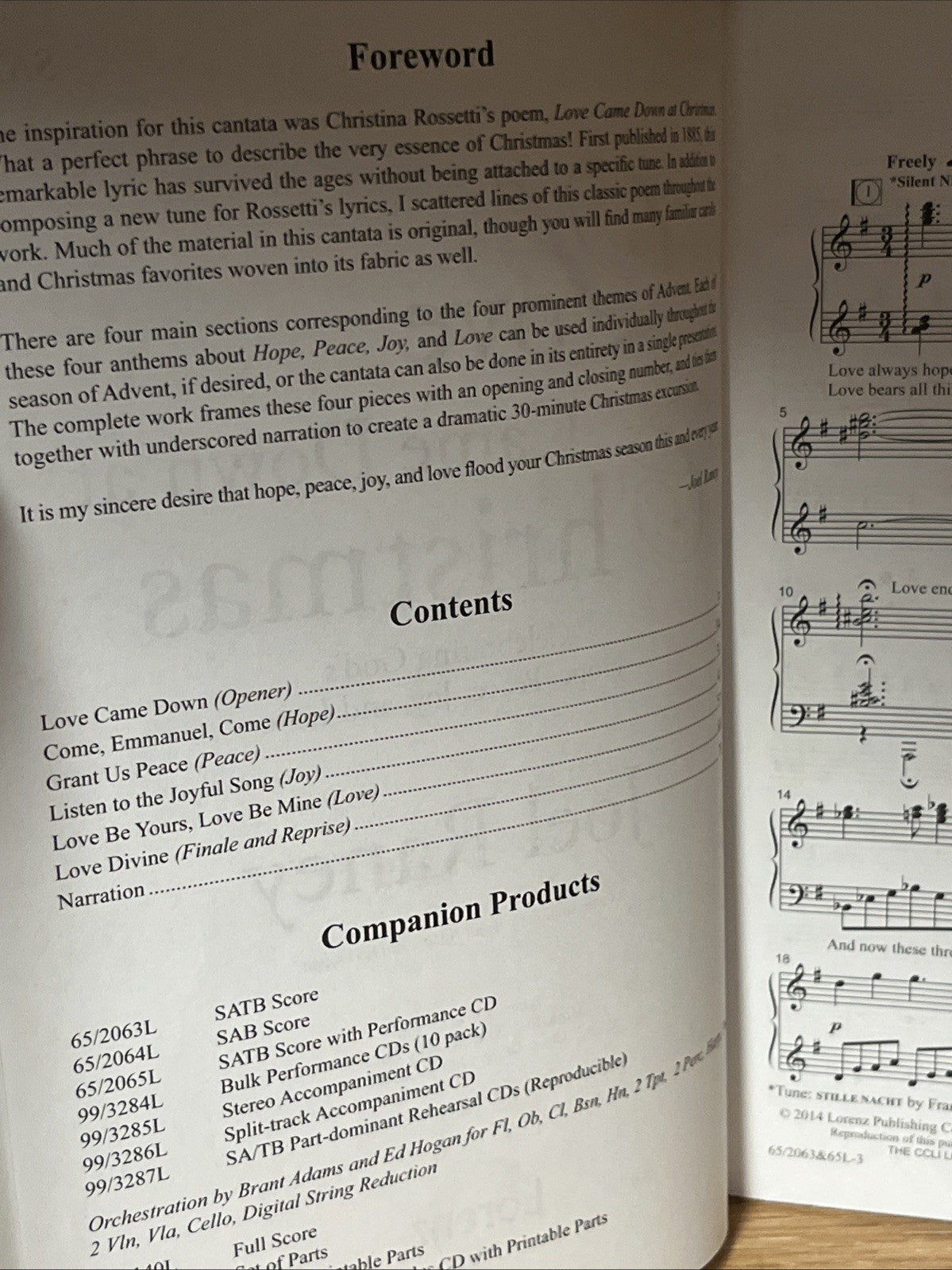 Lot 9 Love Came Down at Christmas - Celebrating God’s Hope,Peace,Love SATB Score