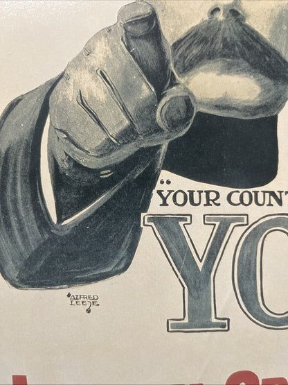 Vintage WW2 Propaganda Poster Print - London Opinion - Your Country Needs You