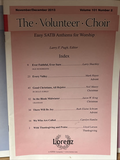 The Volunteer Choir Vol 101 . No 1,2,3,4 Publication Jan-Dec 2013-2014  Lorenz
