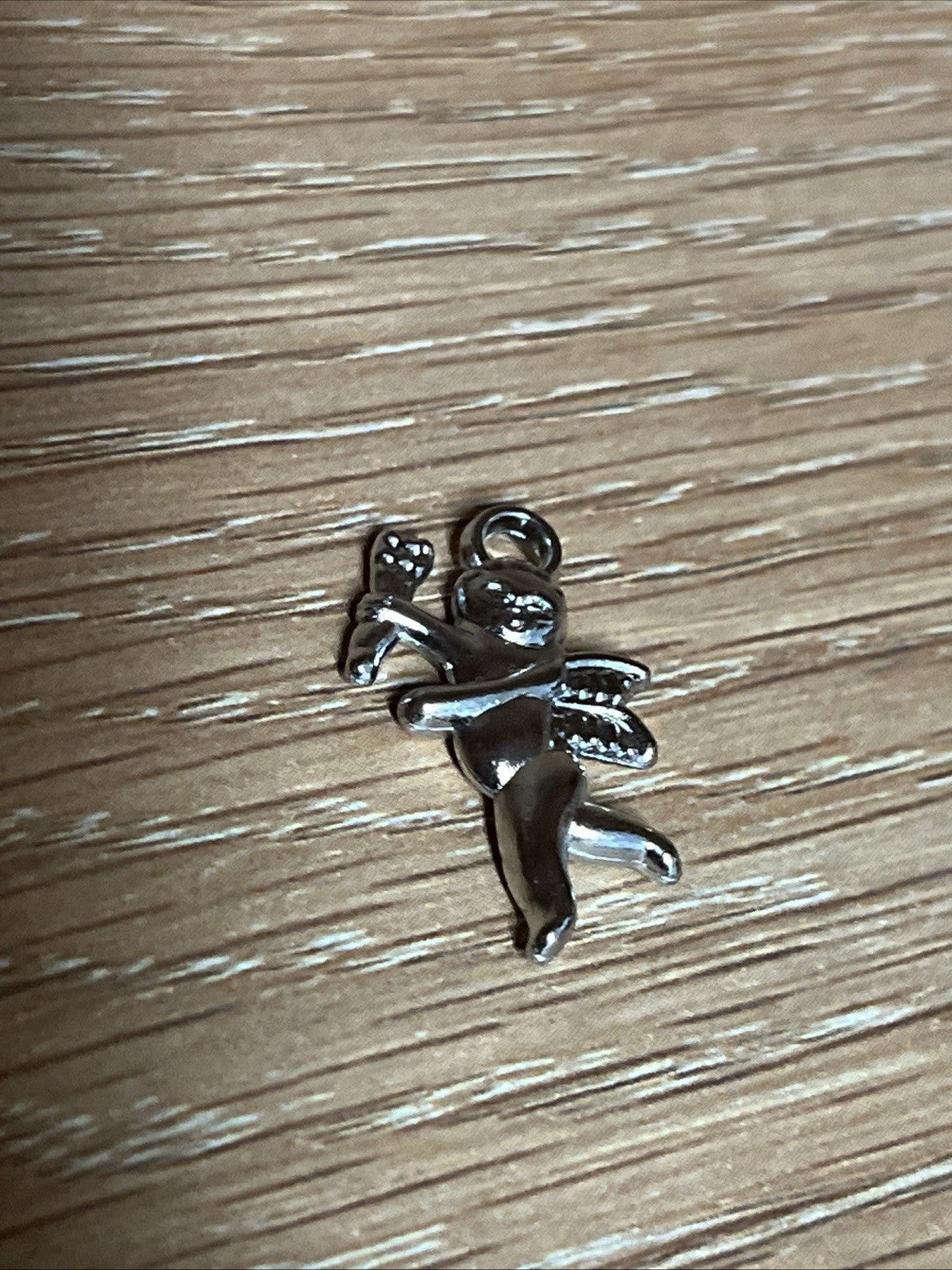Cherub Angel Charm 28x17mm Antique Silver 60pc