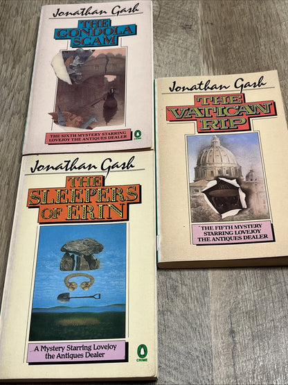 Jonathan Gash books, lot of 3 A Mystery Starring Lovejoy The Antiques Dealer