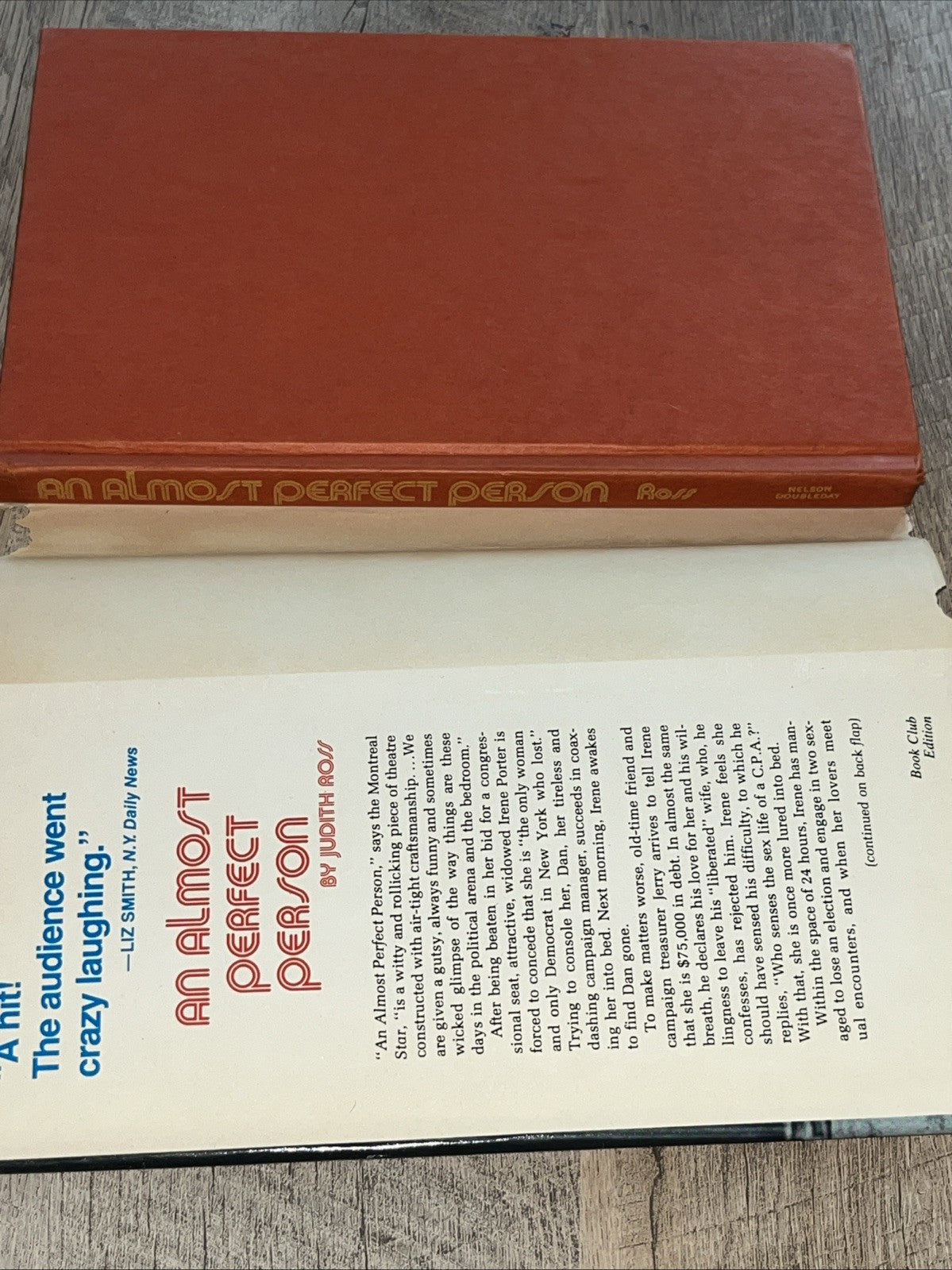 Judith Ross AN ALMOST PERFECT PERSON  Book Club Edition