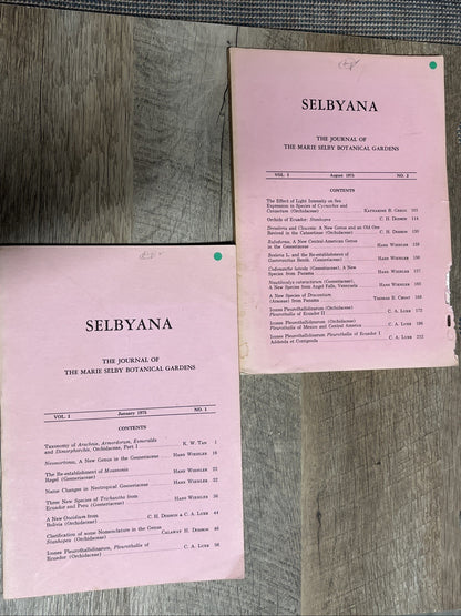 Marie Selby Botanical Gardens SELBYANA Lot of 11  The Journal  ( 1970s/80s)