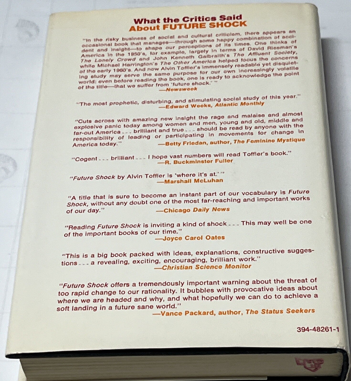 The Culture Consumers: A Study of Art & Affluence in America Alvin Toffler 1973)