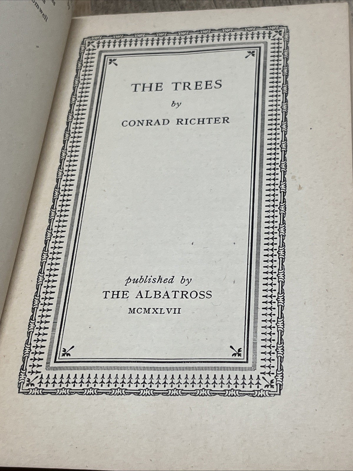 THE TREES Conrad Richter, First Edition,1947 Paperback