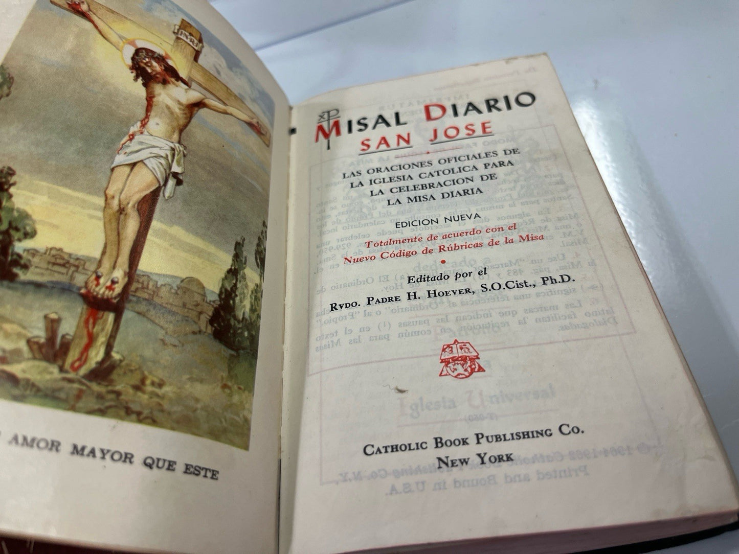 Misal Diario San Jose 1964 Rev Padre Hoever Spanish Catholic Book