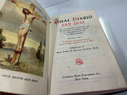 Misal Diario San Jose 1964 Rev Padre Hoever Spanish Catholic Book